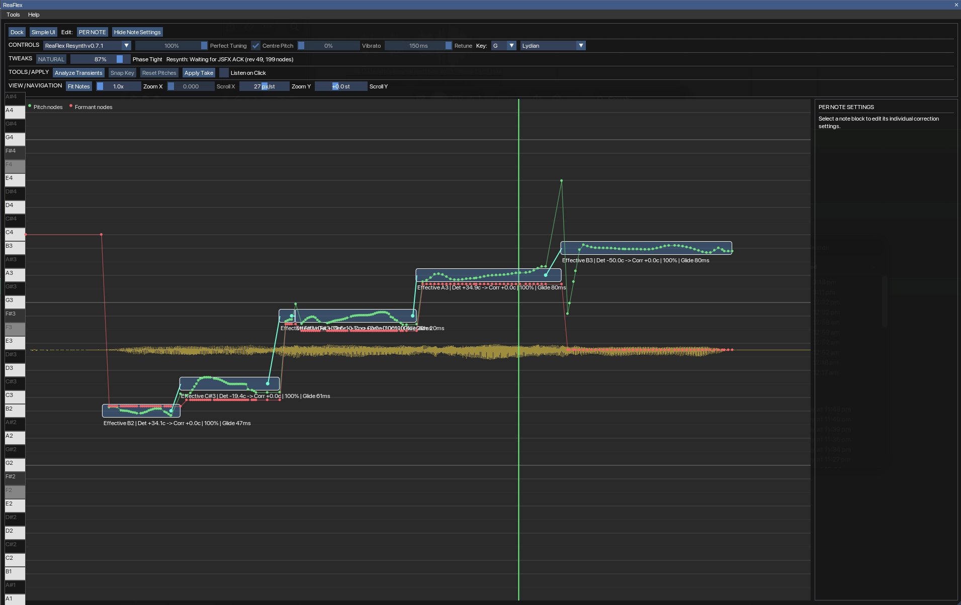 ReaFlex Simple mode interface inside REAPER